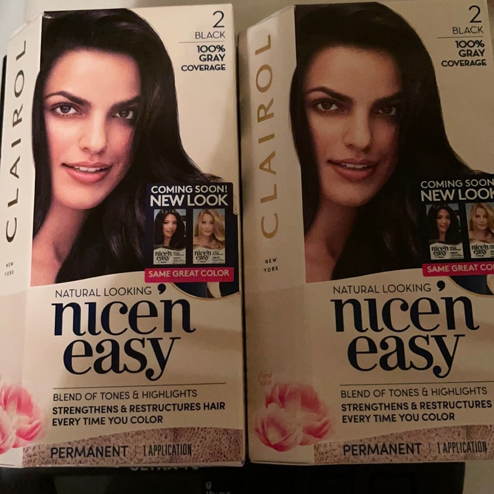 2 New Nice N Easy 2 Black Permanent Hair Dyes